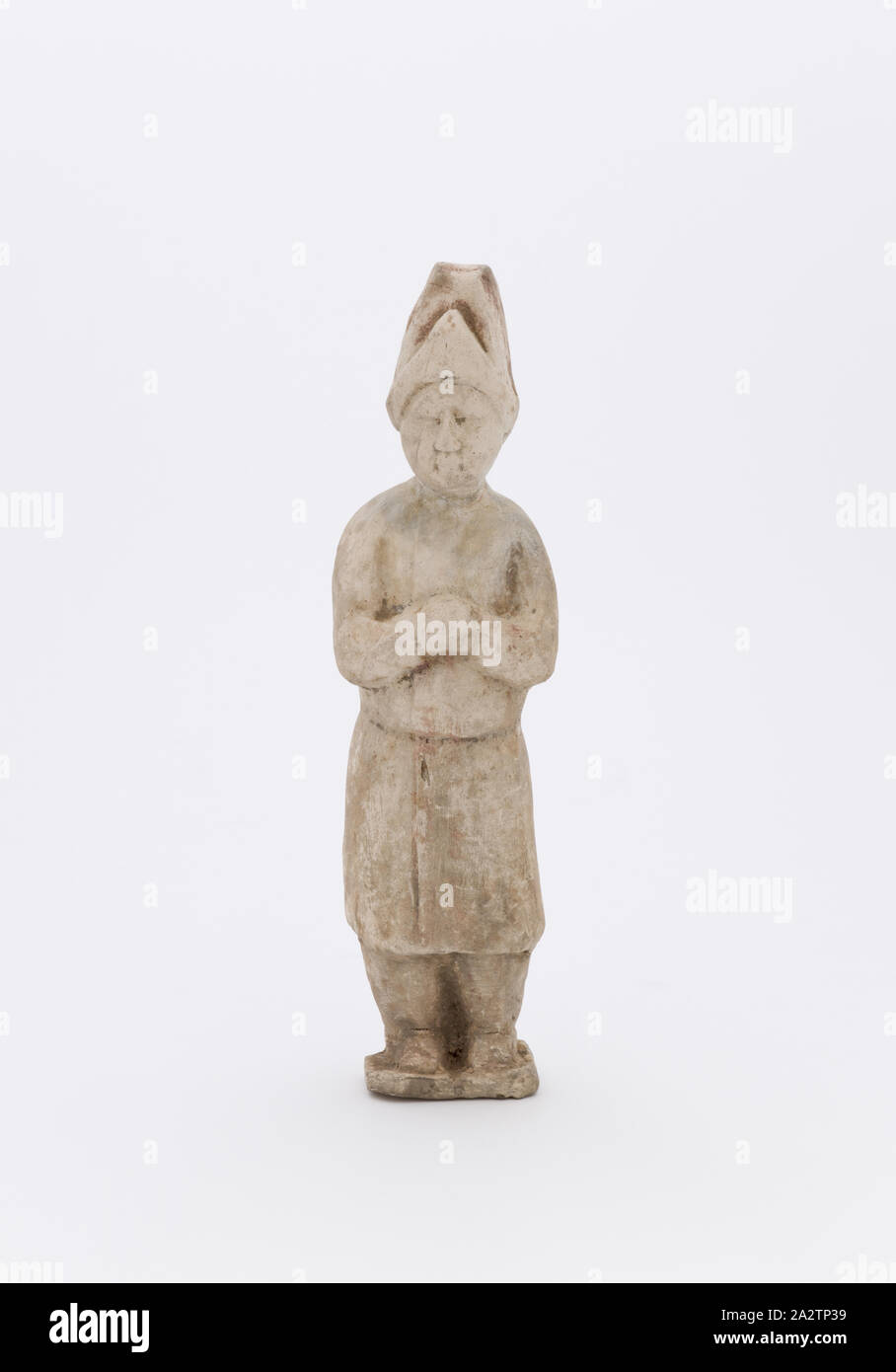 figure of a man, earthenware, H. 8-1/2 in., Asian Art Stock Photo