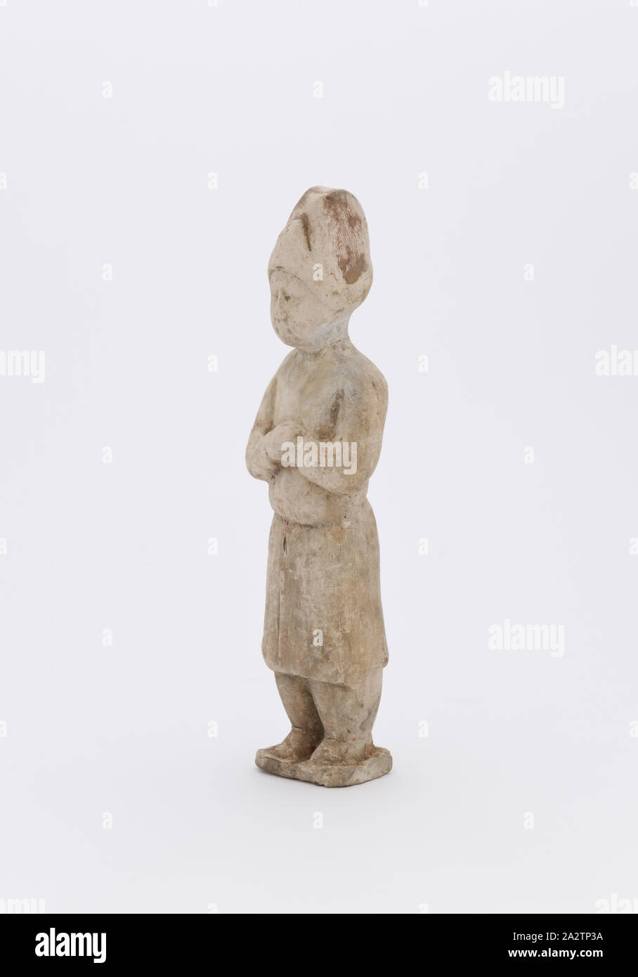 figure of a man, earthenware, H. 8-1/2 in., Asian Art Stock Photo