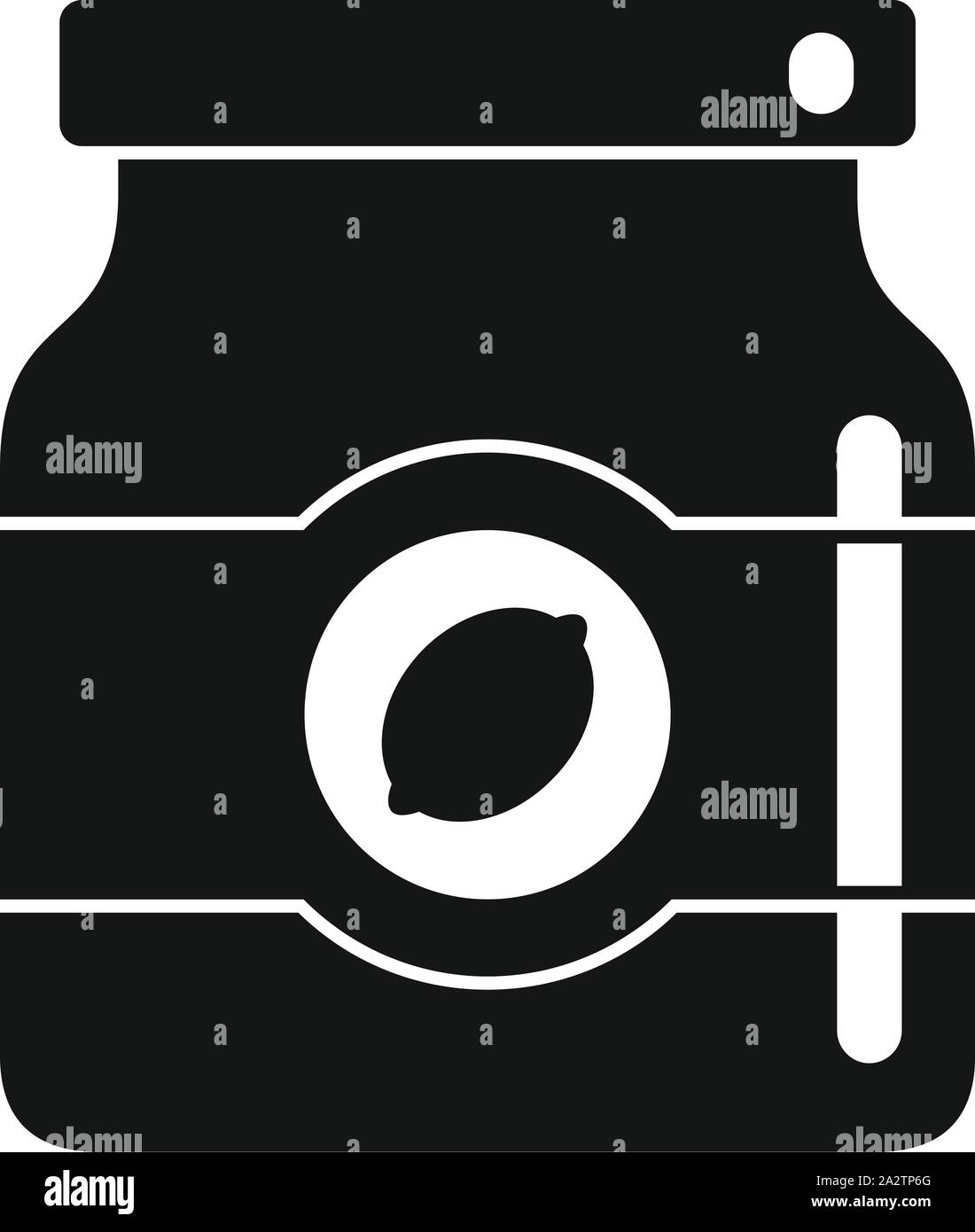Lemon jam jar icon. Simple illustration of lemon jam jar vector icon for web design isolated on white background Stock Vector