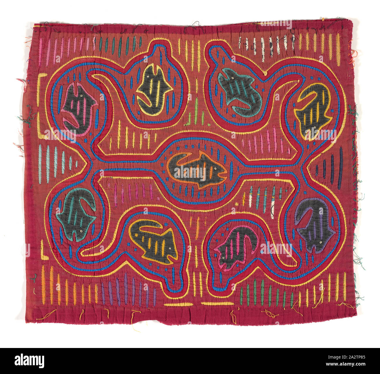 shirt panel (mola), Kuna people, about 1950s, appliqued cotton, 15-1/2 x 17-3/16 in., Textile and Fashion Arts Stock Photo