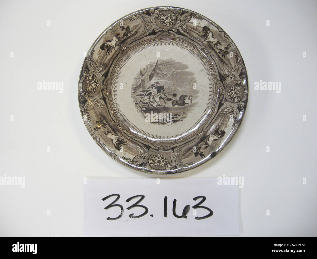 plate, Glazed Stoneware, 7-1/2 (diam.) in., Decorative Arts Stock Photo