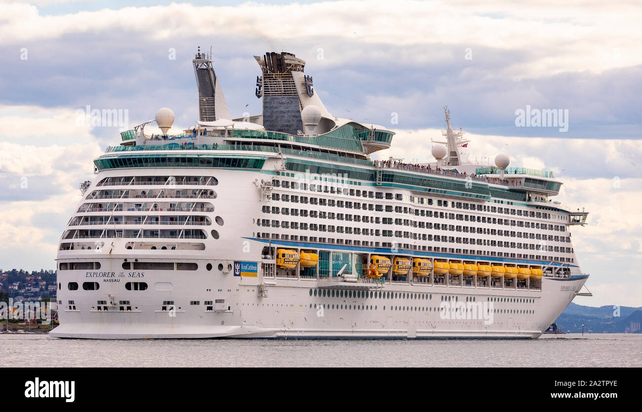 Oslo Norway Explorer Of The Seas A Royal Caribbean Cruise Ship Departs Harbor Oslo Waterfront Stock Photo Alamy