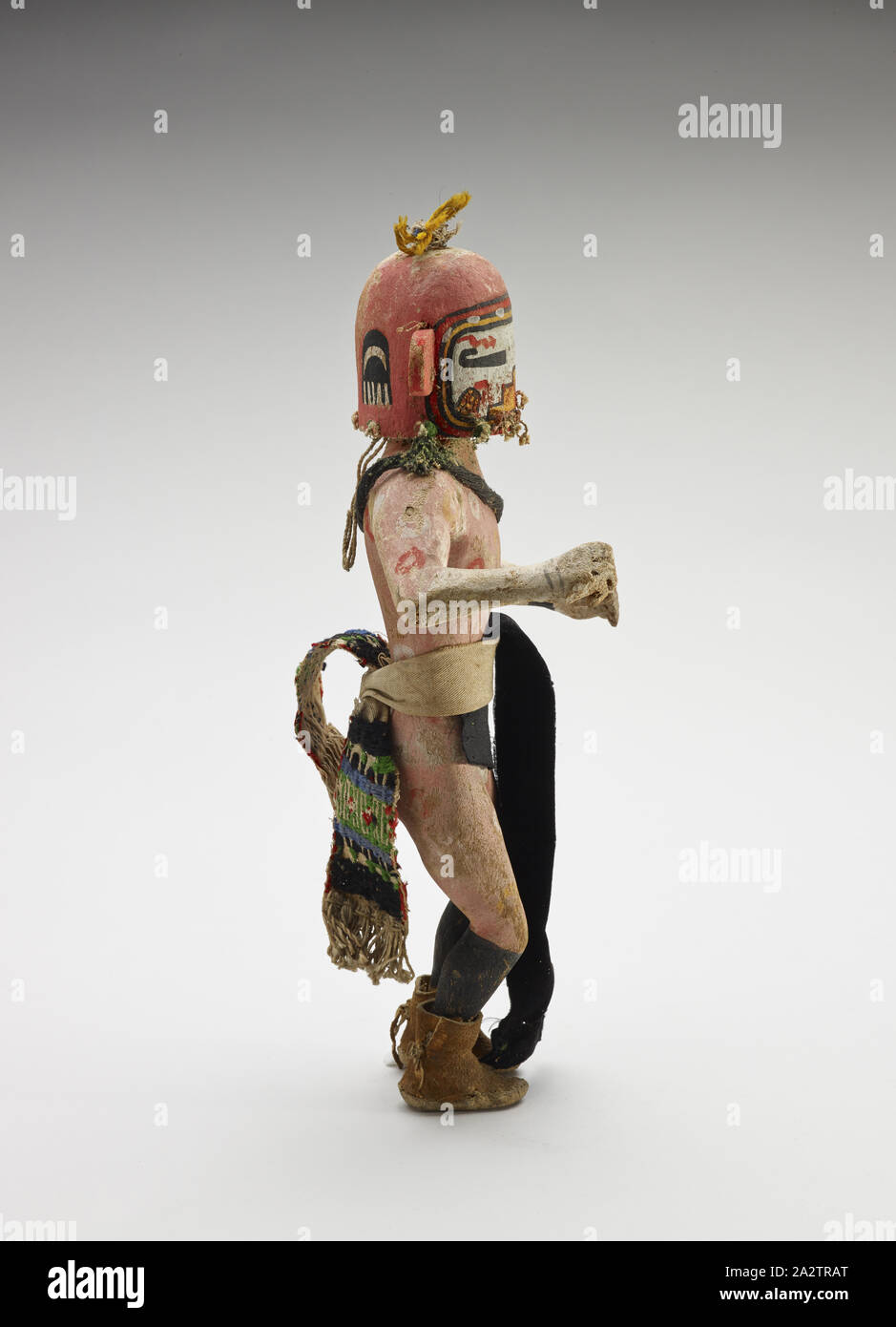 kachina doll, Hopi people, 1930-1960, wood, pigment, cloth, 13 x 6-1/4 x 4 in., Native Arts of the Americas Stock Photo