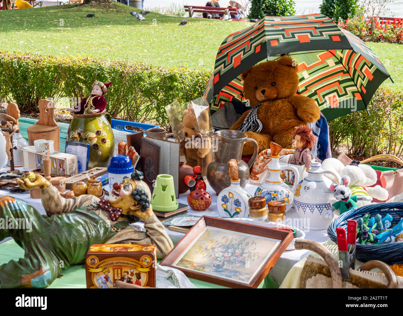 At the flea market background Stock Photo - Alamy