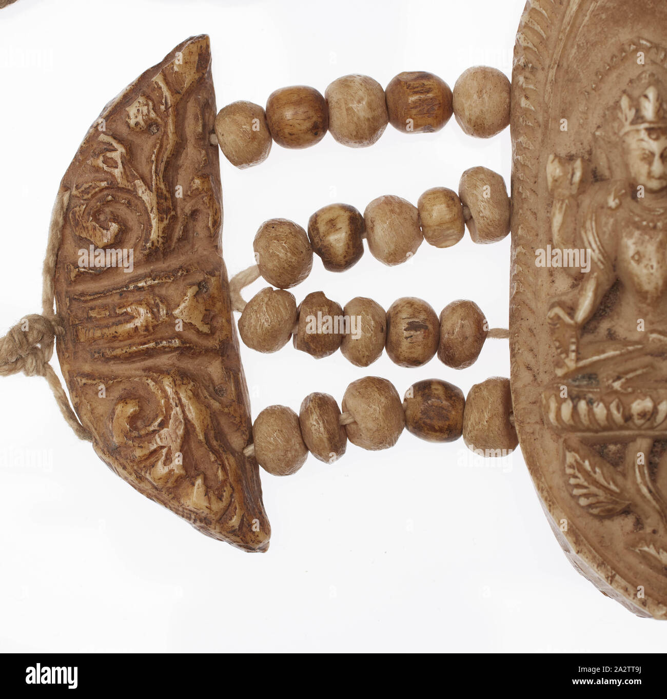 Buddhist ceremonial bracelet, 1800s, bones, cotton, 3-1/2 x 3-1/2 in ...