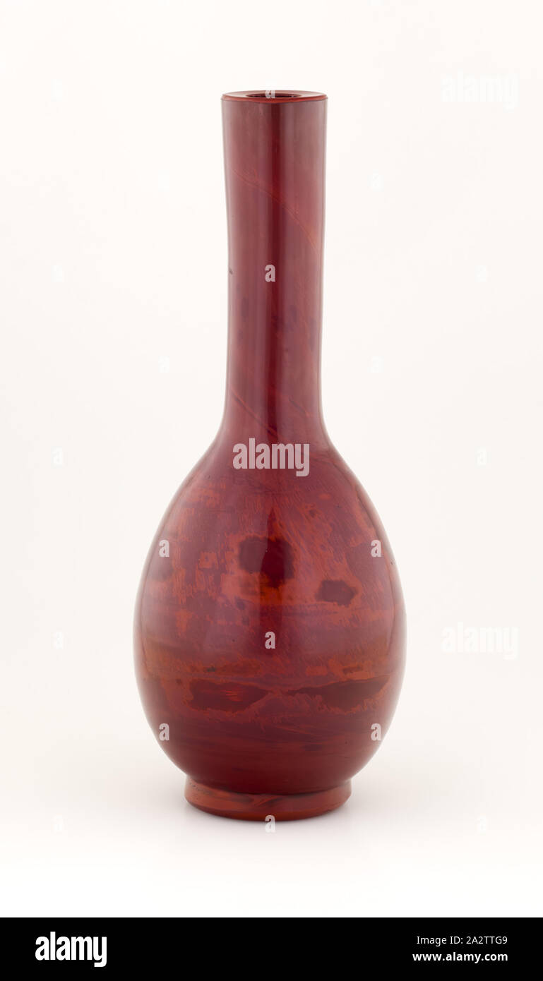 vase, red glass, 8-1/8 H, Asian Art Stock Photo