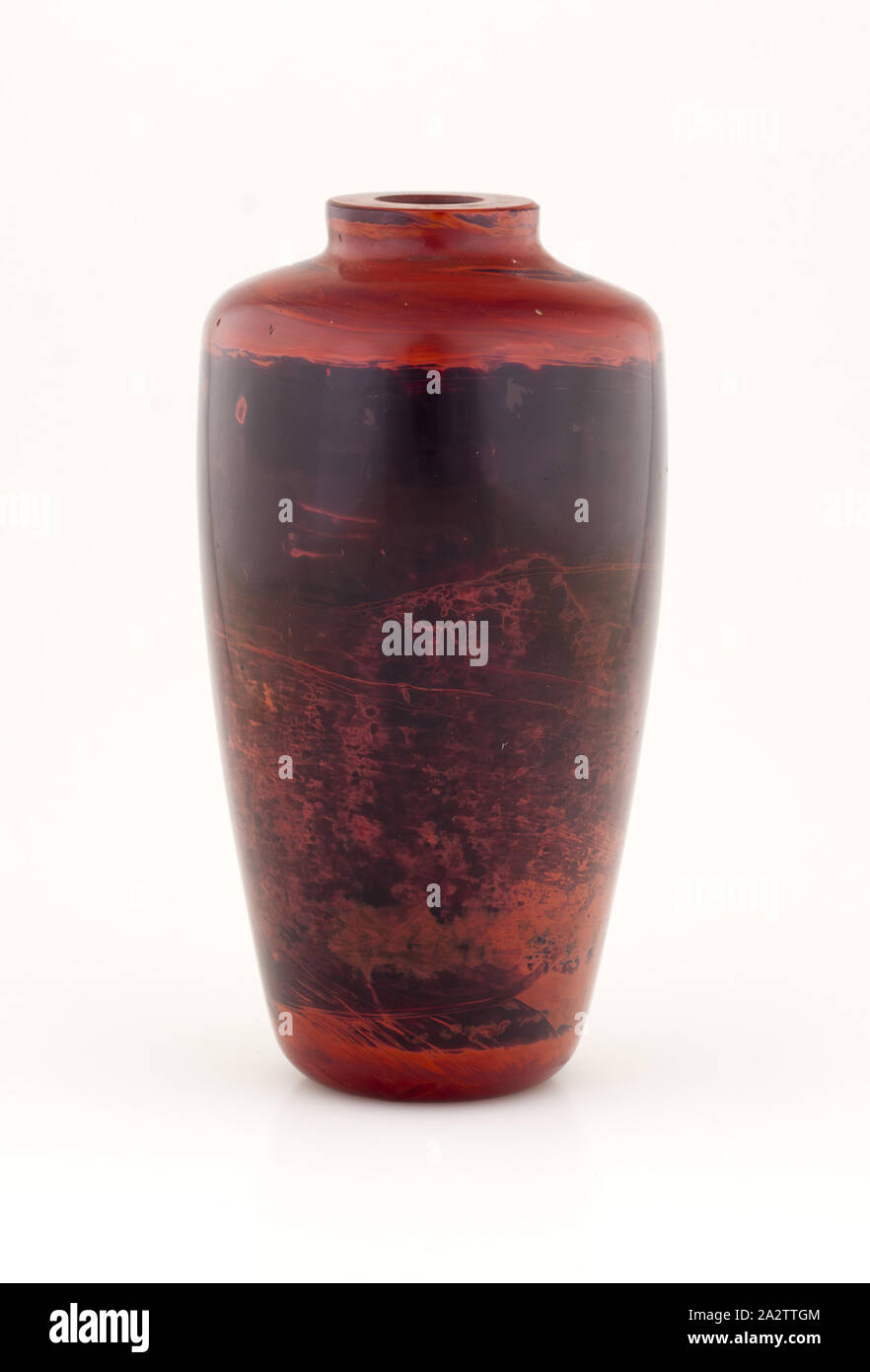 Mei-P'ing shape vase, red glass, 4-3/8 H, Asian Art Stock Photo