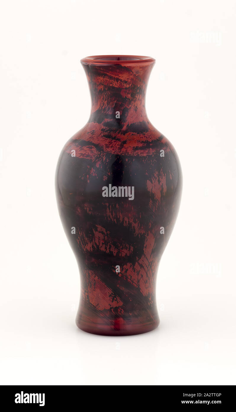 vase, red glass, 4-3/8 H, Asian Art Stock Photo