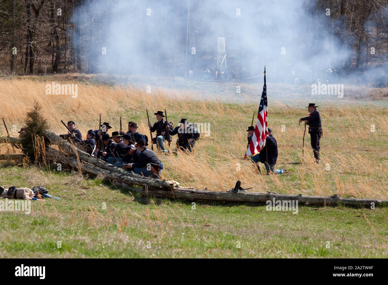Reenactment of Civil War siege of April 1862, Bridgeport, Alabama Stock