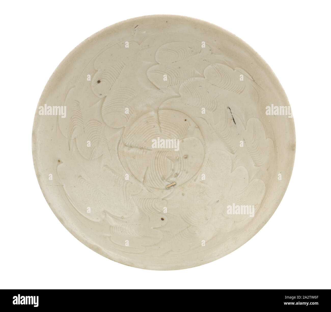 bowl, Grey Glaze, 2-1/8 x 6-11/16 in., Asian Art Stock Photo