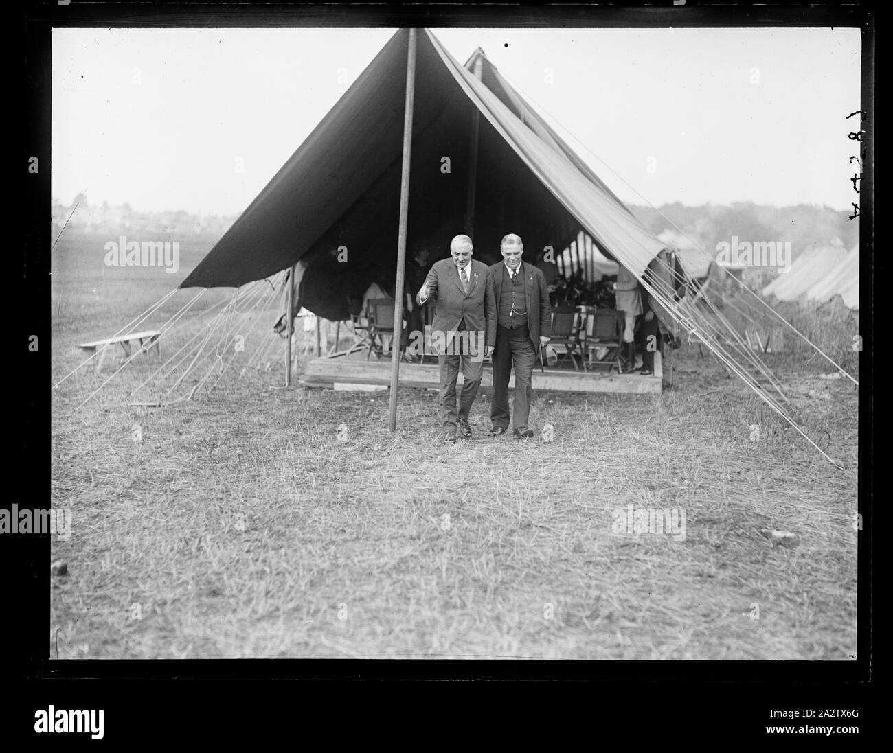 Reenactment of Pickett's Charge at the battle of Gettysburg in Pennsylvania. Warren Harding and