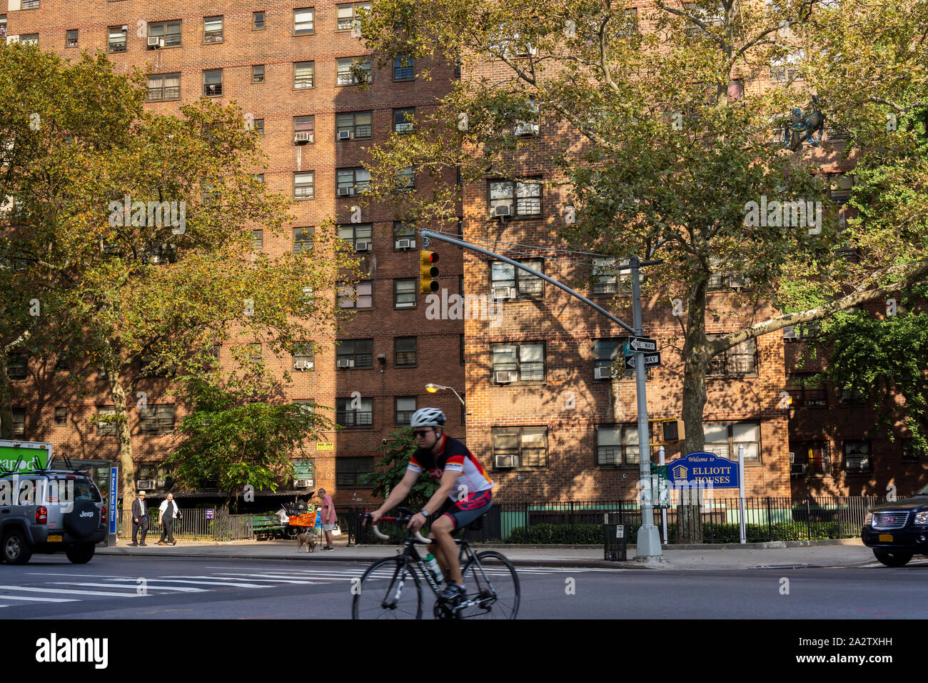 The massive NYCHA Elliot Houses complex of apartments in Chelsea in New