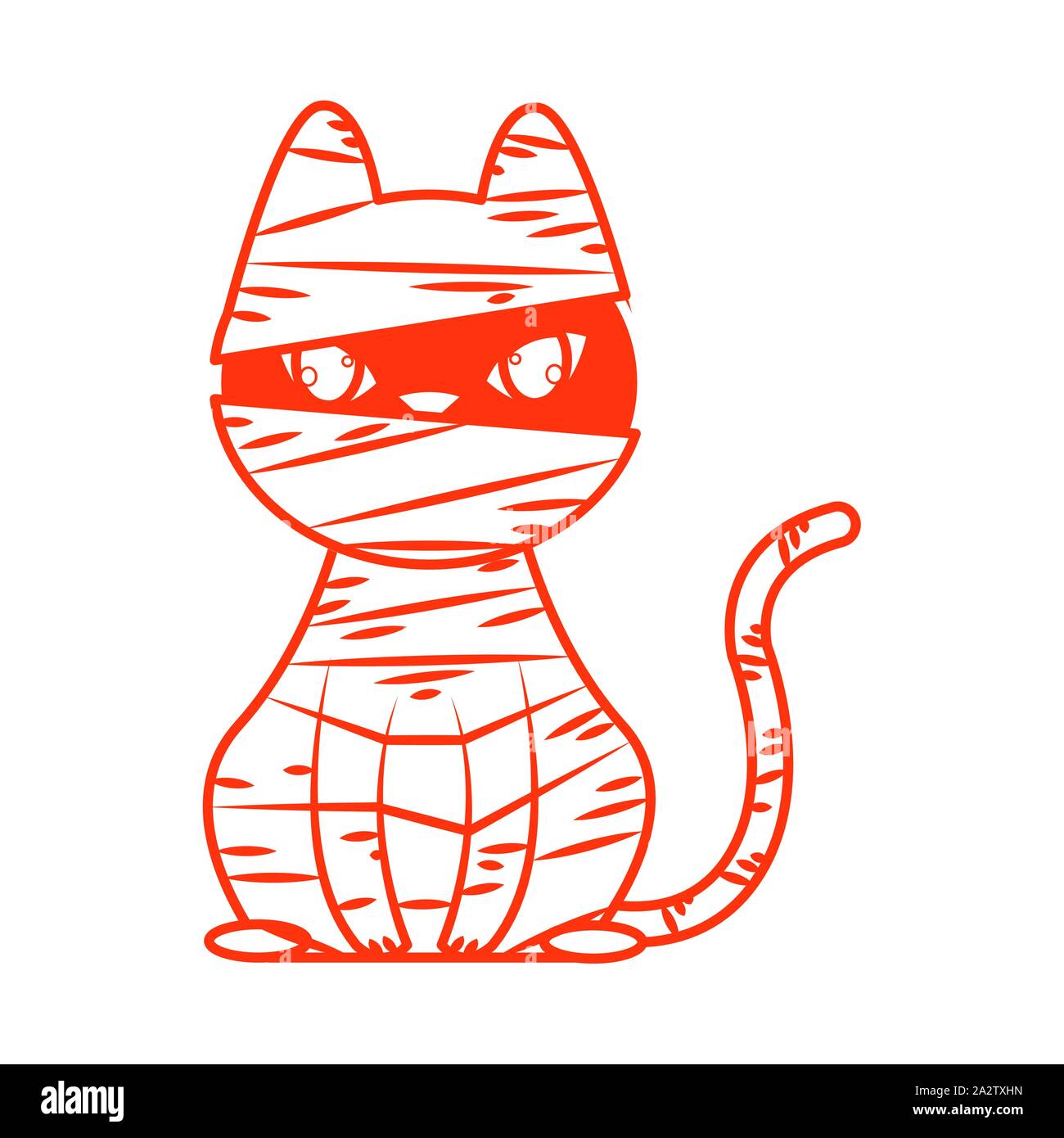 halloween cat mascot with mummy costume seasonal icon Stock Vector ...