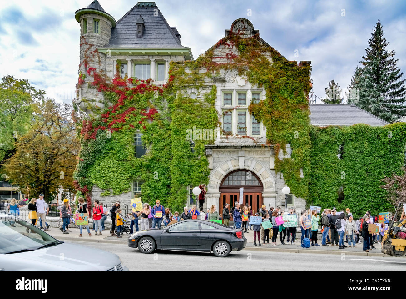 Fridays for Future, Student led Climate Strike, Nelson, British Columbia, Canada Stock Photo