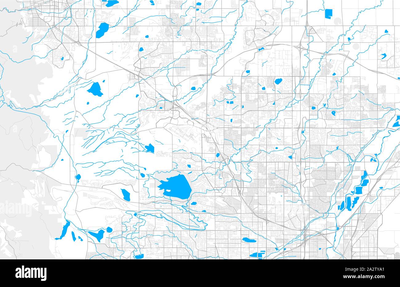 Rich detailed vector area map of Broomfield, Colorado, USA. Map