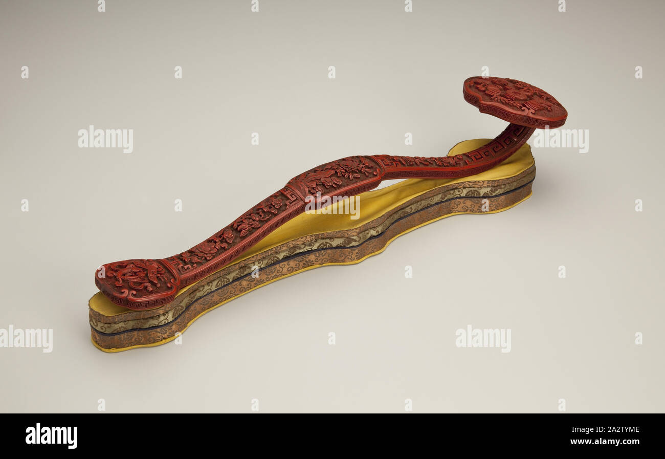 ruyi scepter with fabric base, Qing dynasty, Qing dynasty, 1700s ...