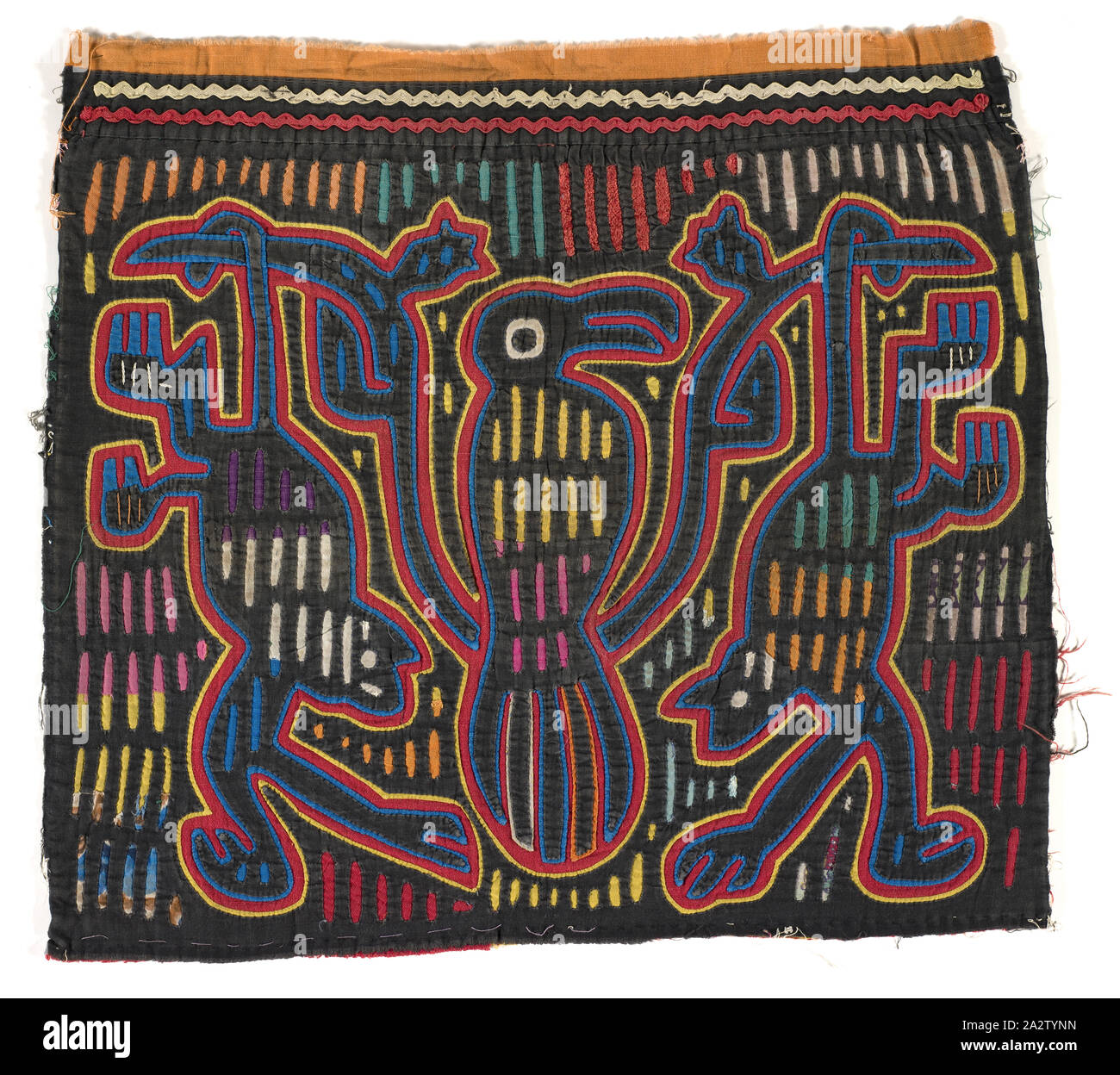 shirt panel (mola), Kuna people, about 1950s, appliqued cotton, 18-3/16 x 19-13/16 in., Textile and Fashion Arts Stock Photo