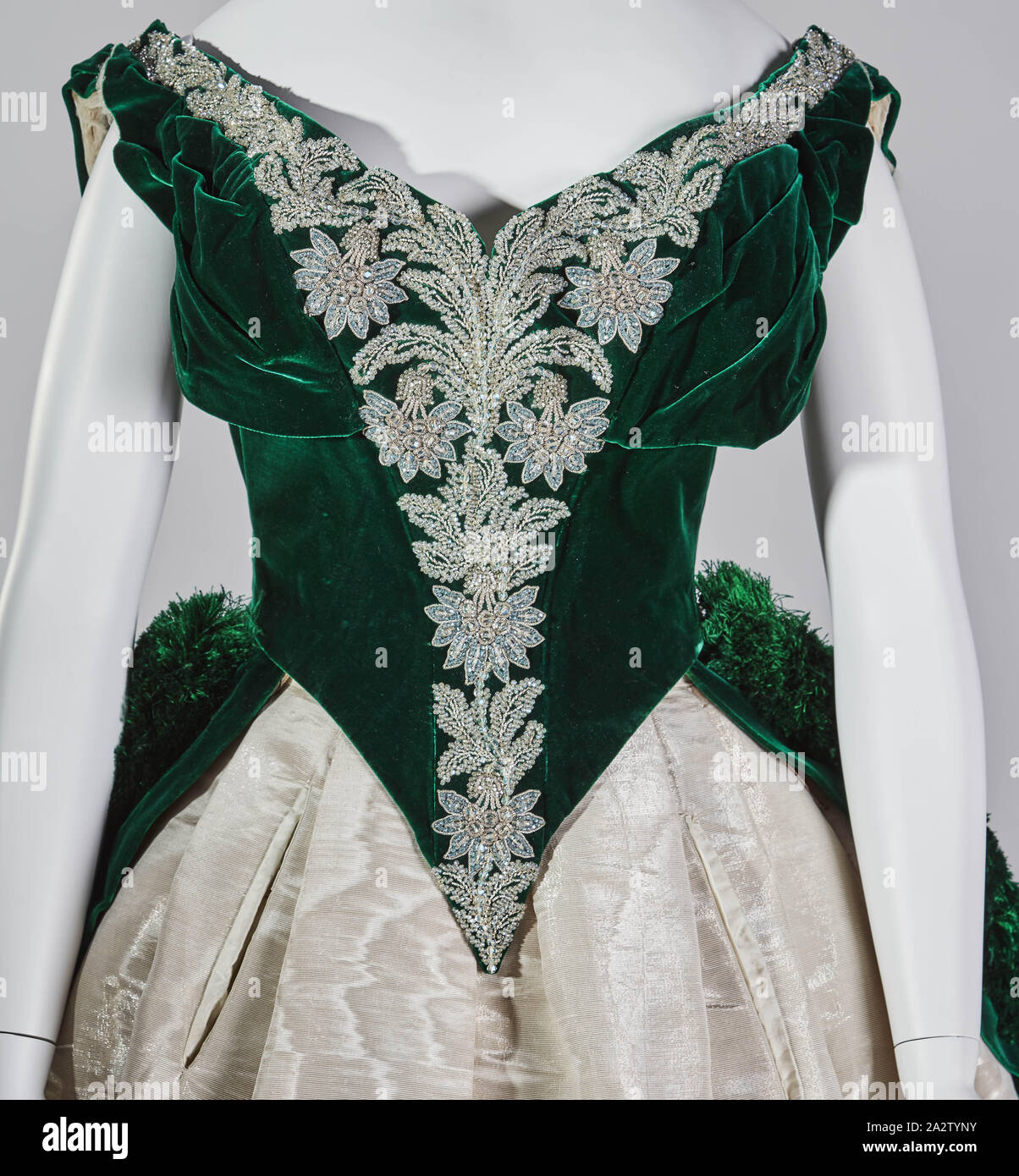 Imperial Russian court dress, Charles Frederick Worth, Designer (English,  1825-1895), about 1888, silk velvet, silver lamé moiré, embroidered with  clear glass crystals, silver sequins, silver foil, silver strips, A)  bodice: shoulder to