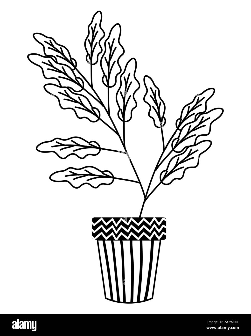 autumn plant in ceramic pot seasonal icon Stock Vector Image & Art - Alamy