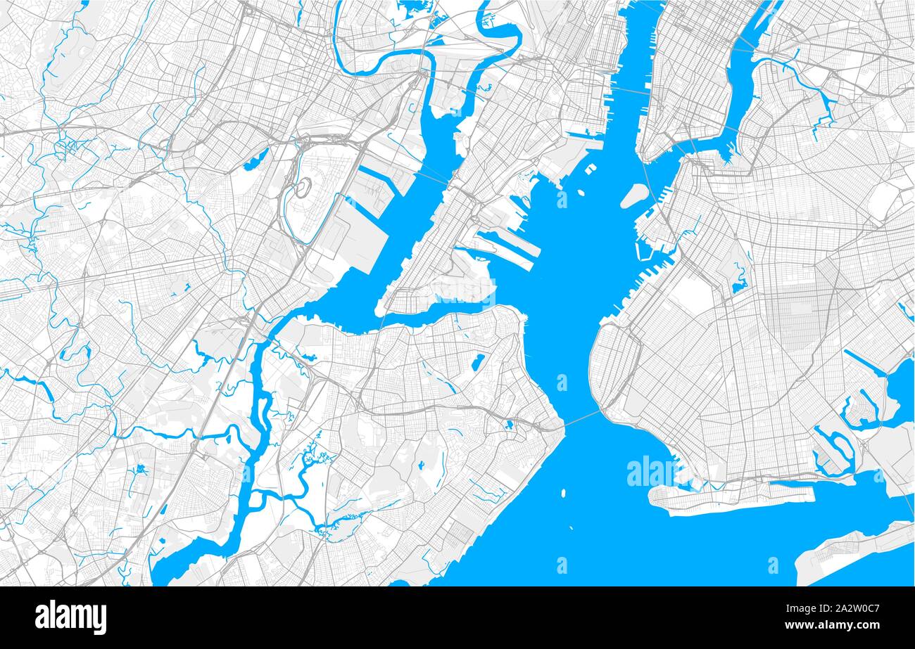 Rich detailed vector area map of Bayonne, New Jersey, USA. Map template