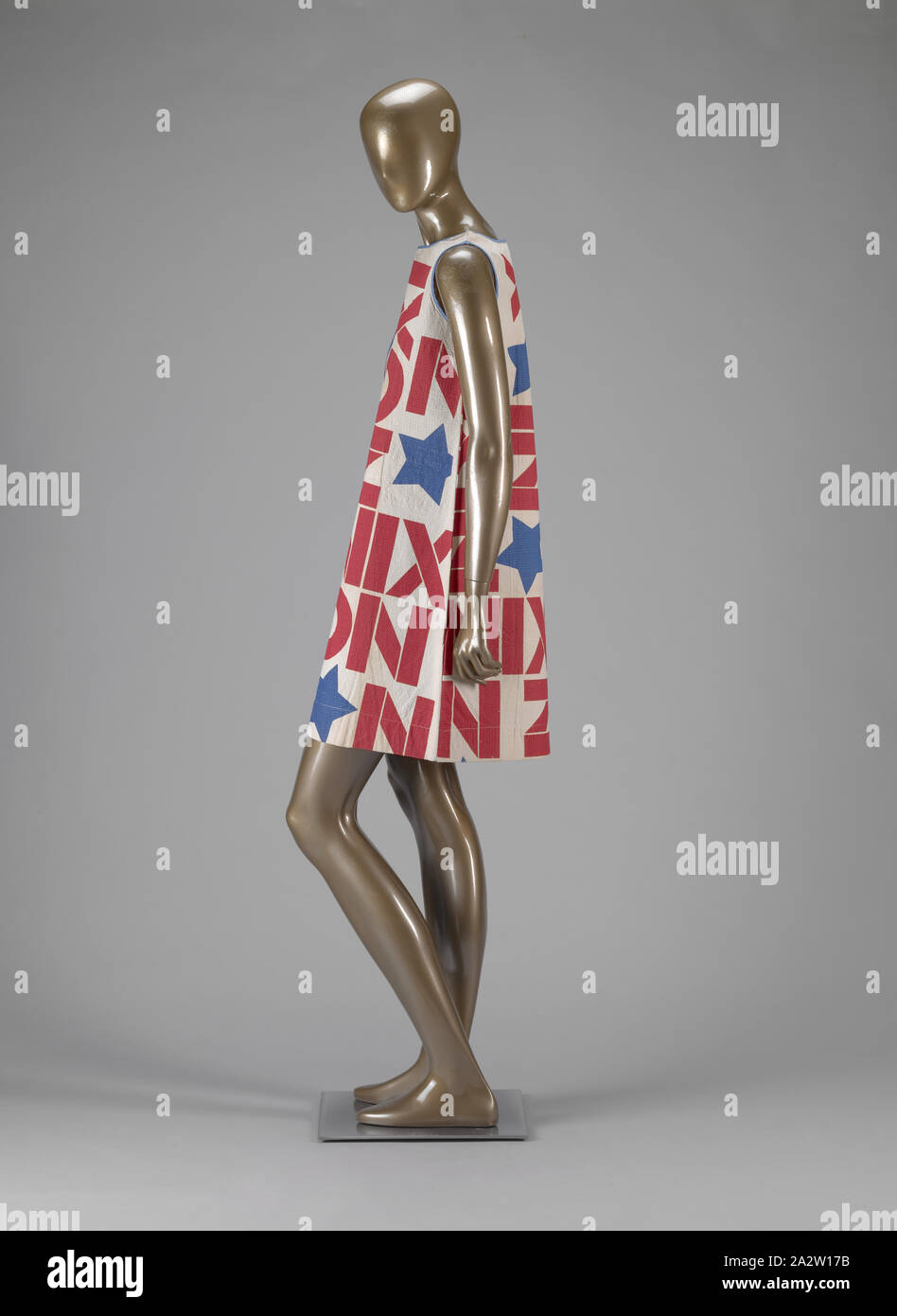 paper dress Nixon, Unknown, Designer, about 1968, paper screen printed