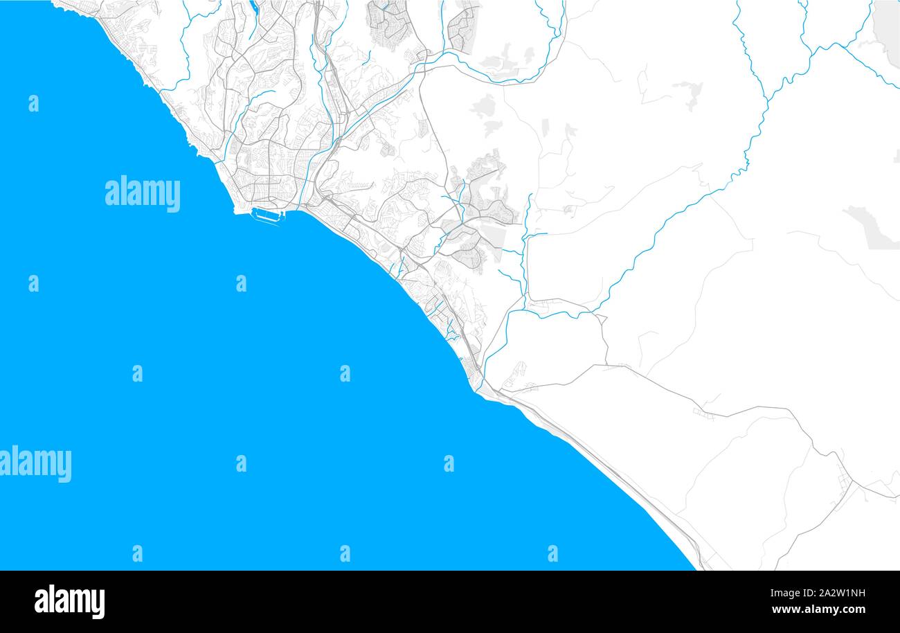 Rich detailed vector area map of San Clemente, California, USA. Map template for home decor. Stock Vector