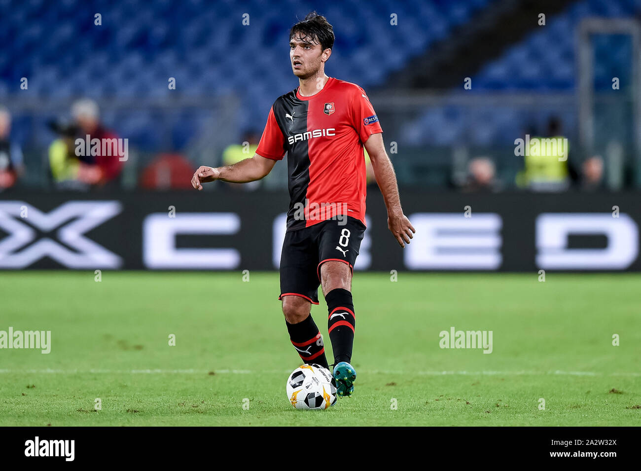 Rome, Italy. 03rd Oct, 2019. Clement Grenier of Rennes during the UEFA Europa League match between Lazio and Rennes at Stadio Olimpico, Rome, Italy on 3 October 2019. Credit: Giuseppe Maffia/Alamy Live News Stock Photo