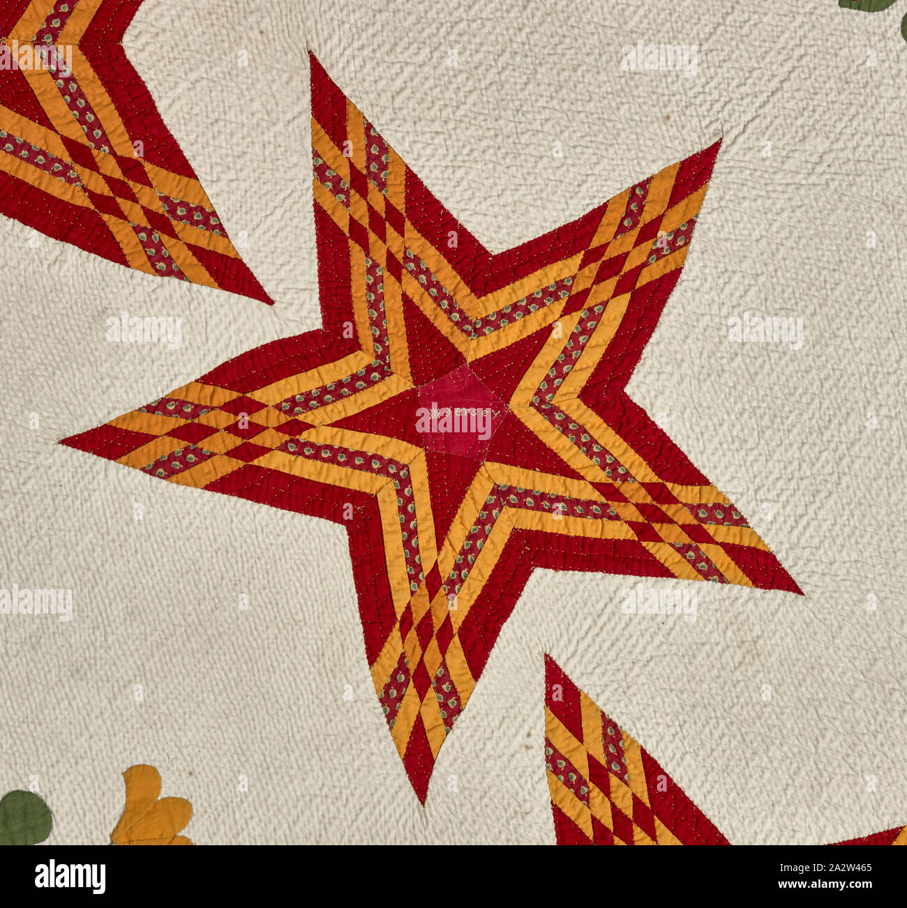 Quilt Stars And Eagle Unknown 1853 Cotton Appliqued And Quilted Cotton And Silk Embroidery 1 4 X 87 In Embroidered Banner In Central Medallion E Pluribus Unum Embroidered Beneath Banner In Central Medallion