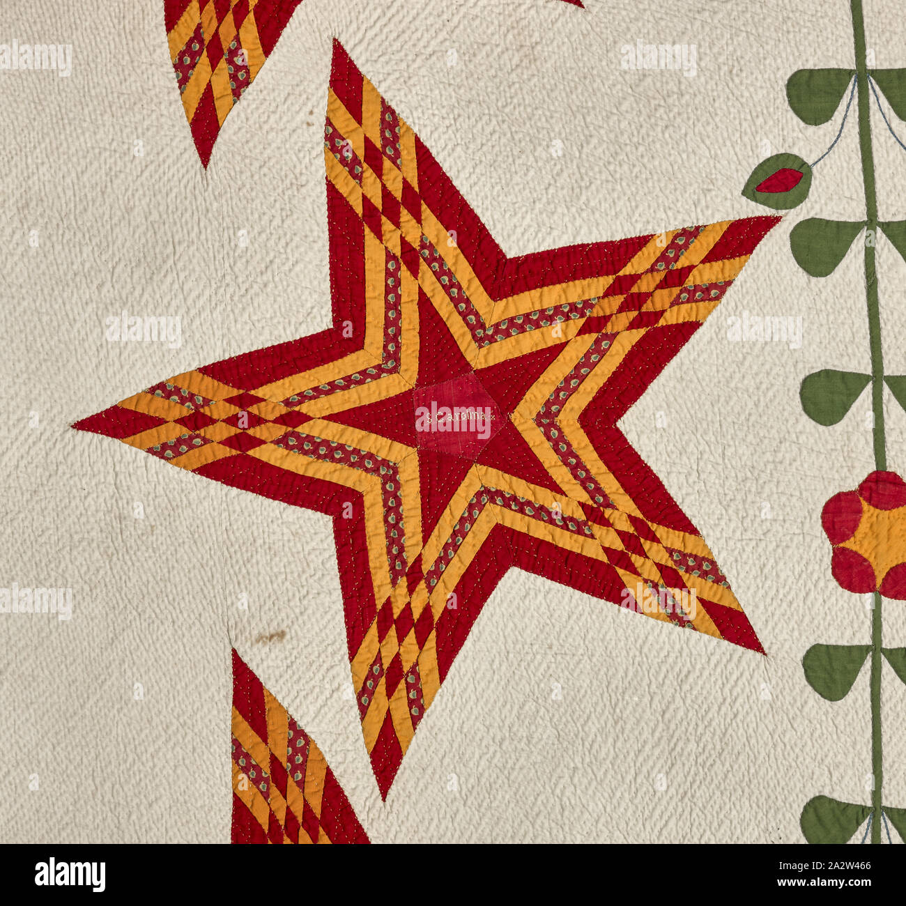 Quilt Stars And Eagle Unknown 1853 Cotton Appliqued And