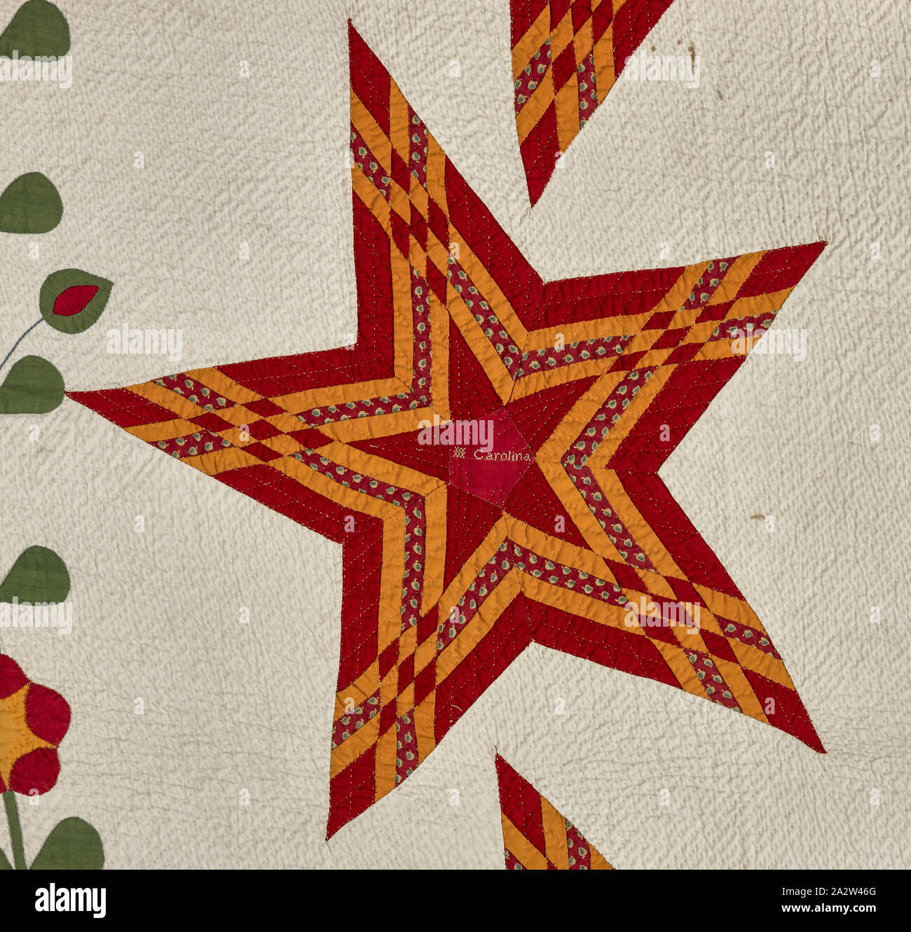 Quilt Stars And Eagle Unknown 1853 Cotton Appliqued And