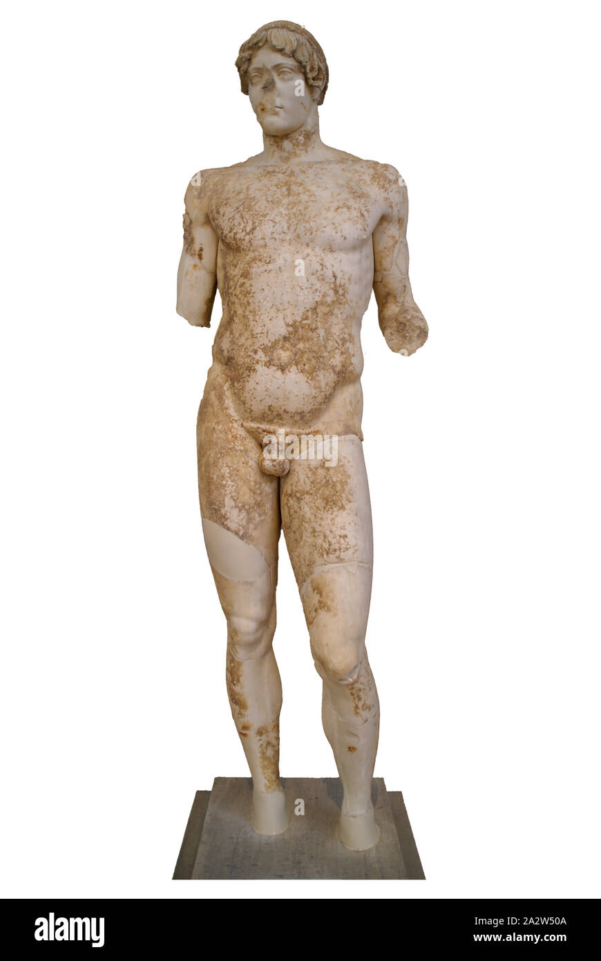 National Archaeological Museum - Athens, Greece.  Statue of a man. Stock Photo