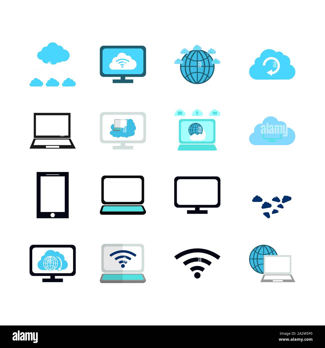 bundle of cloud computing with icons vector illustration design Stock Vector
