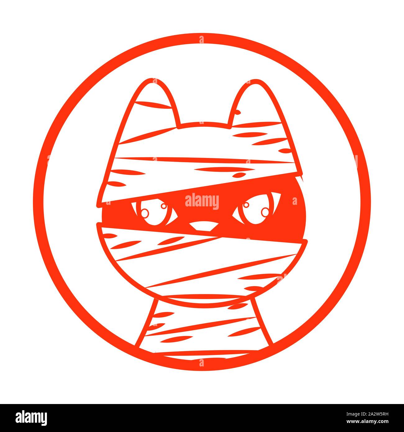 halloween cat mascot with mummy costume seasonal icon Stock Vector ...