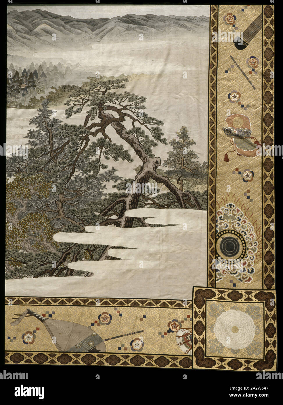 真作/山本紅雲/秋興/椎茸図/桐共箱付/布袋屋掛軸HI-187