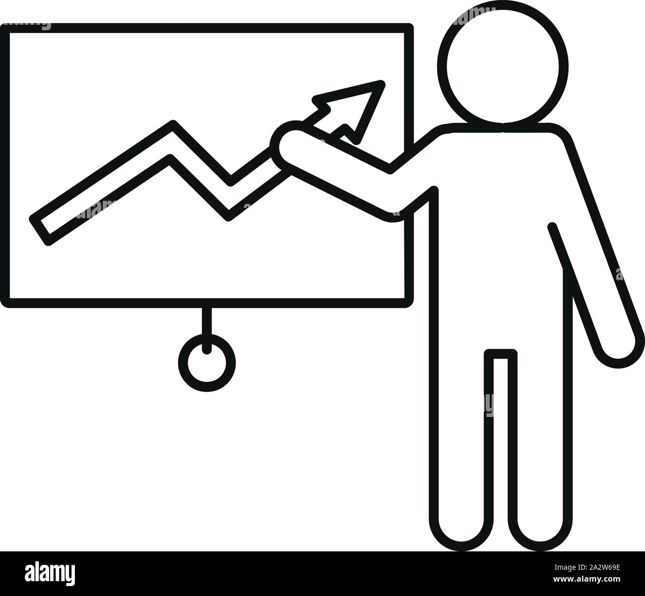 Lesson graph speaker icon. Outline lesson graph speaker vector icon for ...