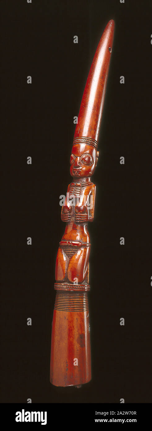 divination tapper, Yoruba people, 1850-1920, ivory, 14-/2 in., African Art Stock Photo