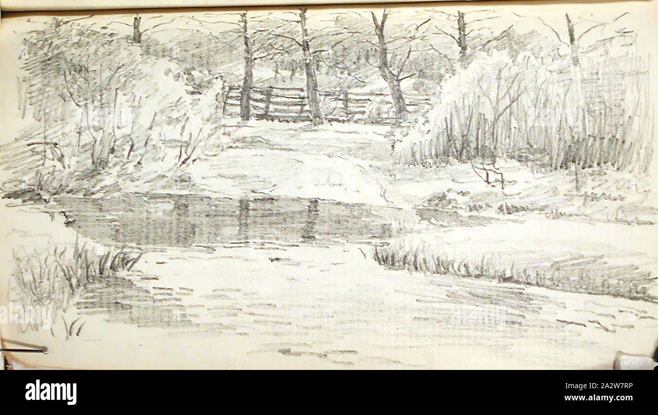 Landscape with Pond and Fence, John Ottis Adams (American, 18511927