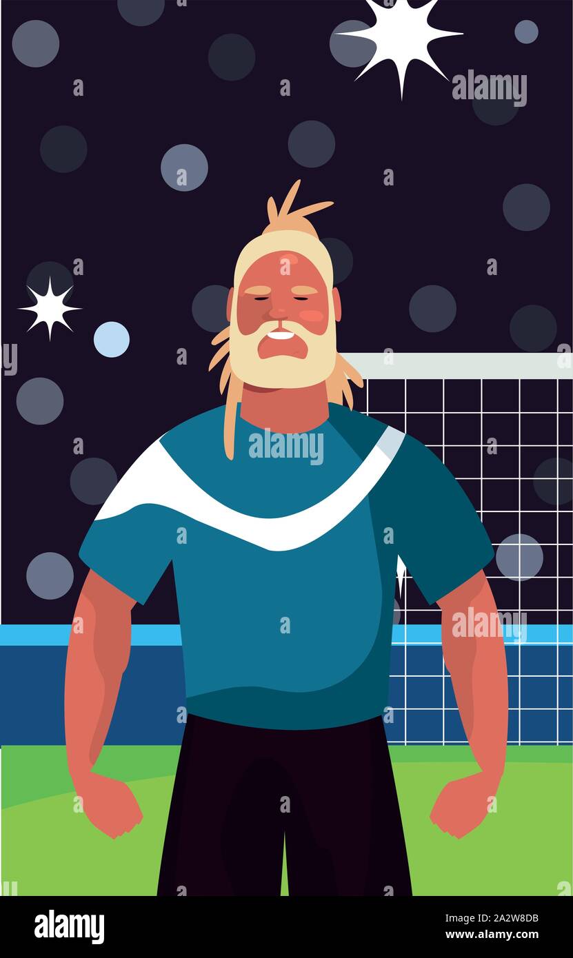 soccer player man in stadium vector illustration design Stock Vector ...