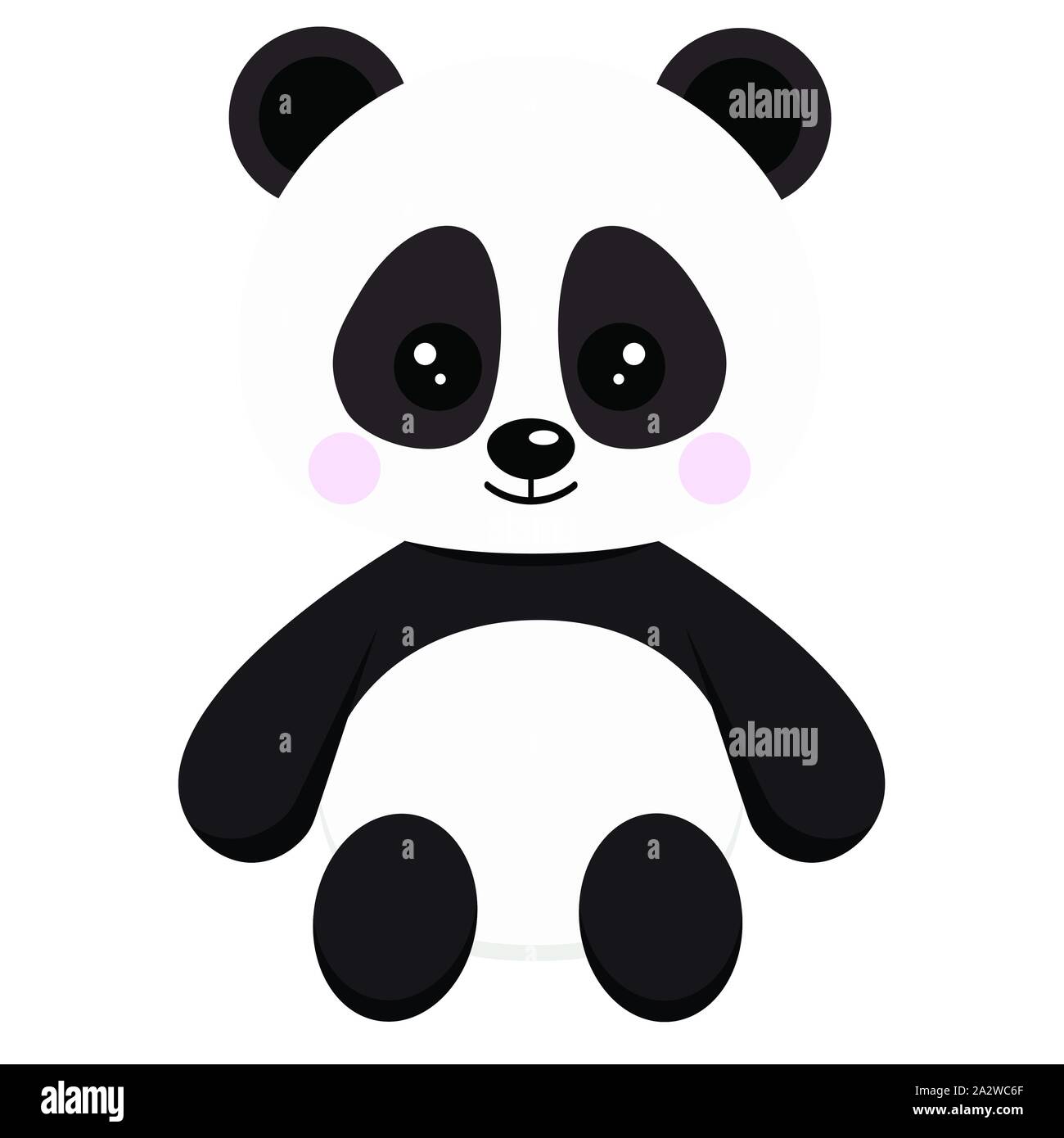 Cute Sweet Little Baby Panda Bear Toy Sit Isolated On White Background Cartoon Flat Style Vector Illustration Stock Vector Image Art Alamy