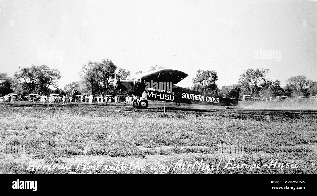 Negative Arrival of Aircraft 'Southern Cross', Darwin, Northern