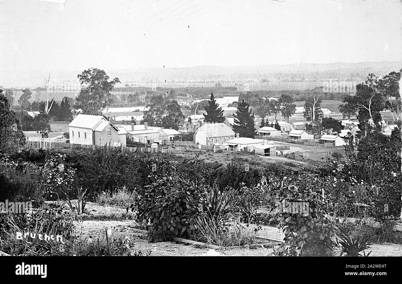 Negative - Bruthen, Victoria, circa 1910, The township of Bruthen Stock Photo