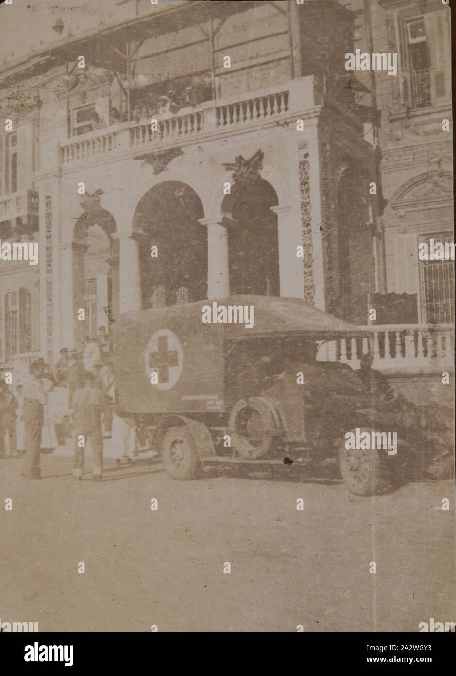 Photograph - 'Lady de Walden Hospital', Alexandria, Egypt, World War I, 1915-1918, Photograph identified as the Lady de Walden Hospital in Alexandria, Egypt. It was established as a convalecsent hospital by Margherita, Lady Howard de Walden, in 1915 during World War I, in response to a shortage of hospitals and nurses. Her husband, Tommy Scott-Ellis, 8th Lord Howard de Walden, was Second-in-Command of the Westminster Dragoons, and was posted to Alexandria. She rented Maison Stock Photo