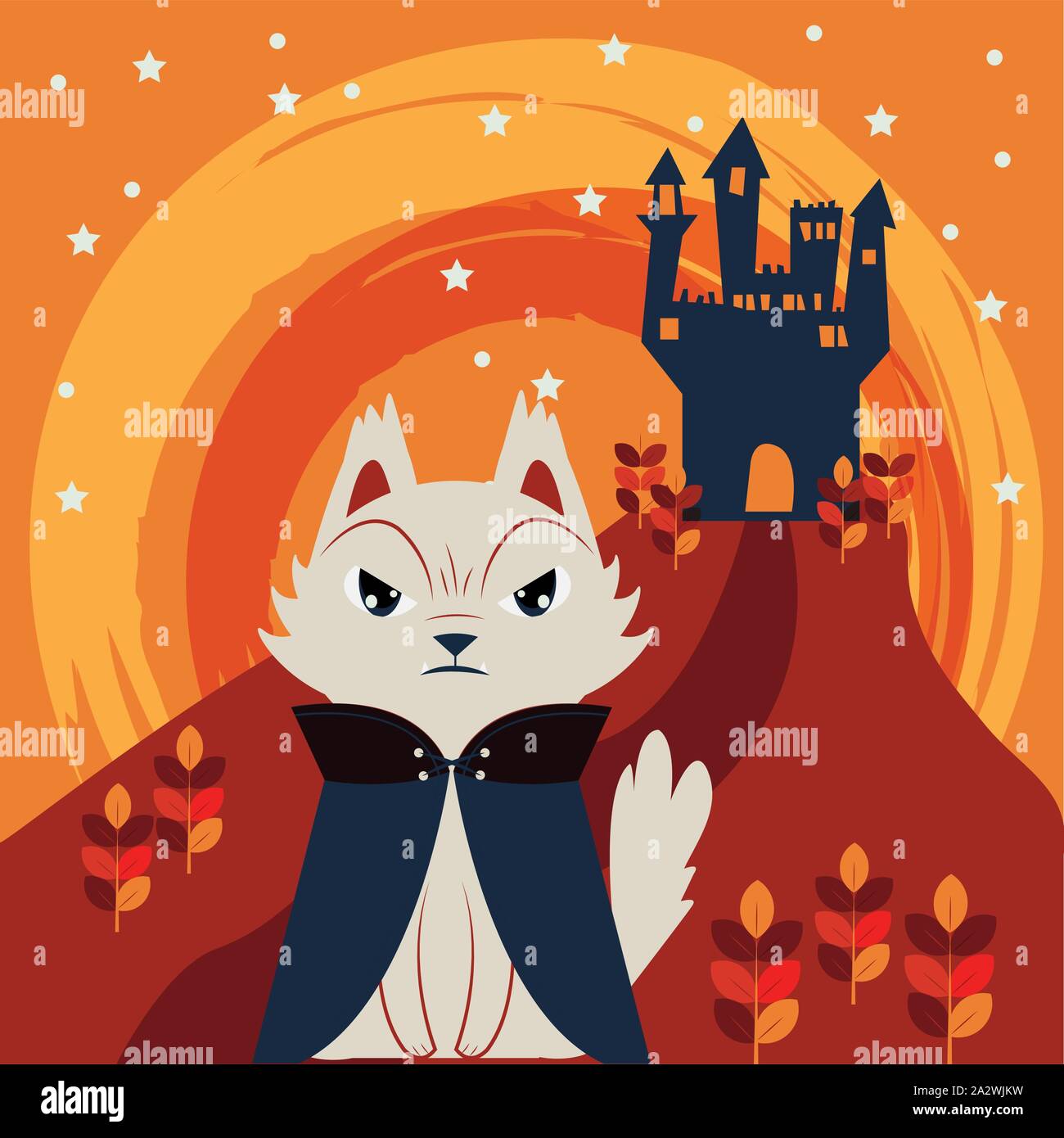halloween cat disguised of dracula character Stock Vector Image & Art ...