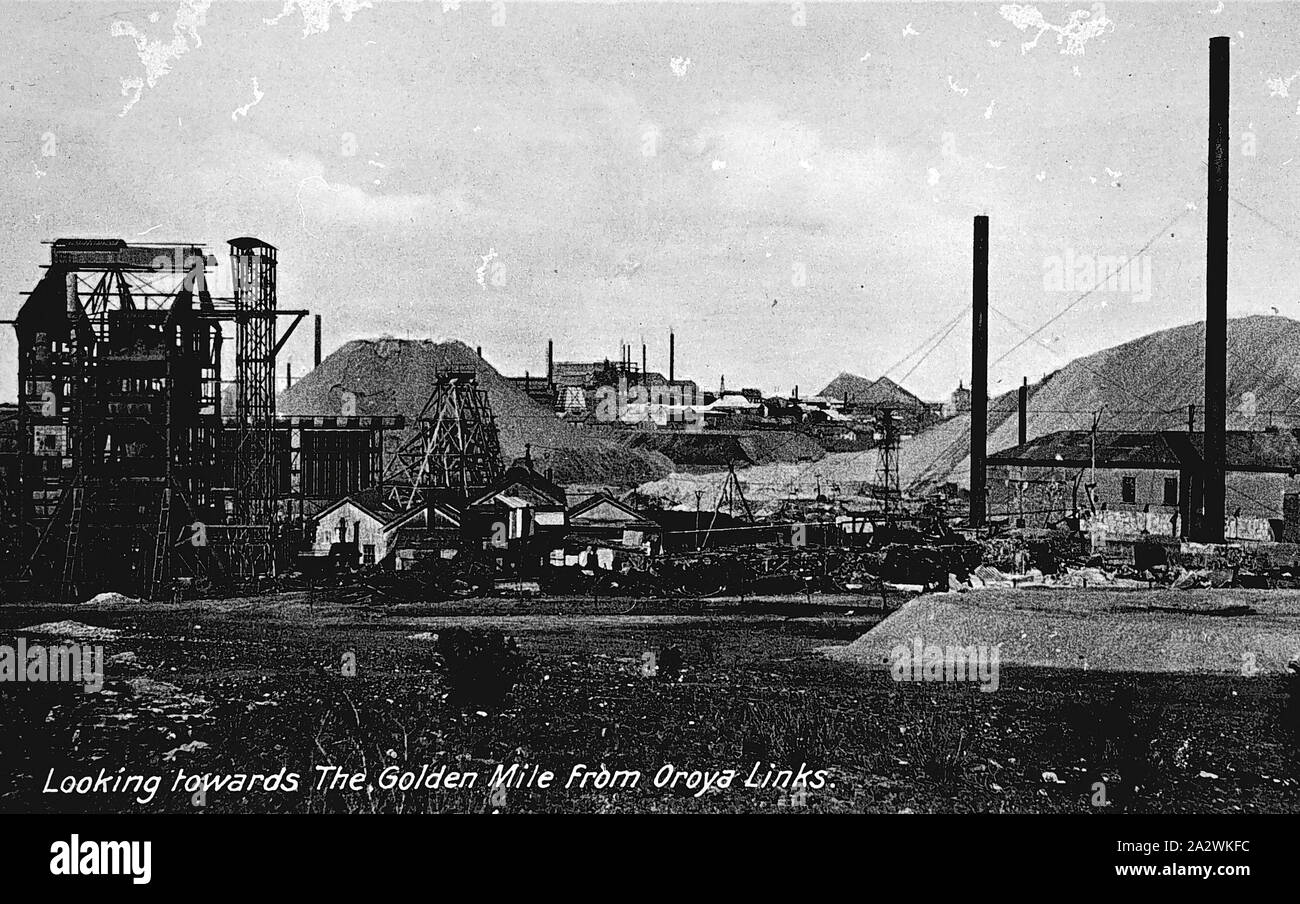 Negative Kalgoorlie, Western Australia, circa 1905, A large gold mine in Kalgoorlie Stock