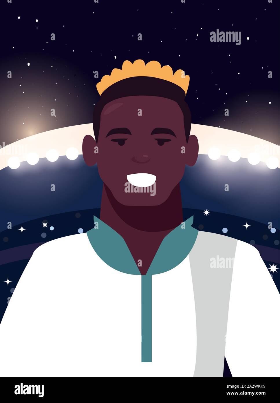 soccer player man in stadium vector illustration design Stock Vector ...