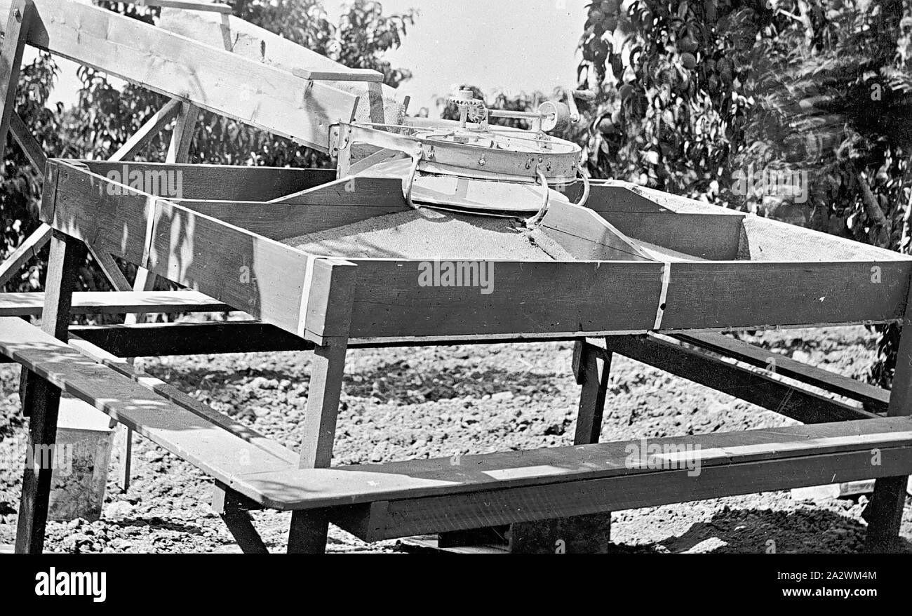 Negative CloseUp of Bins on The 'Lightning' Fruit Grader, Merrigum