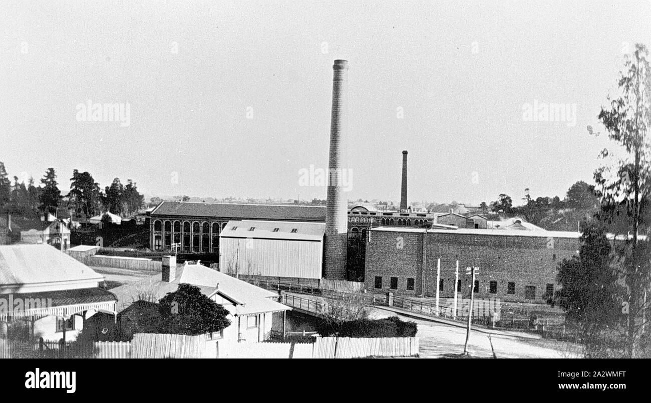 Negative - Sunnyside Woollen Mills, Ballarat, Victoria, circa 1930, Sunnyside Woollen Mills Stock Photo