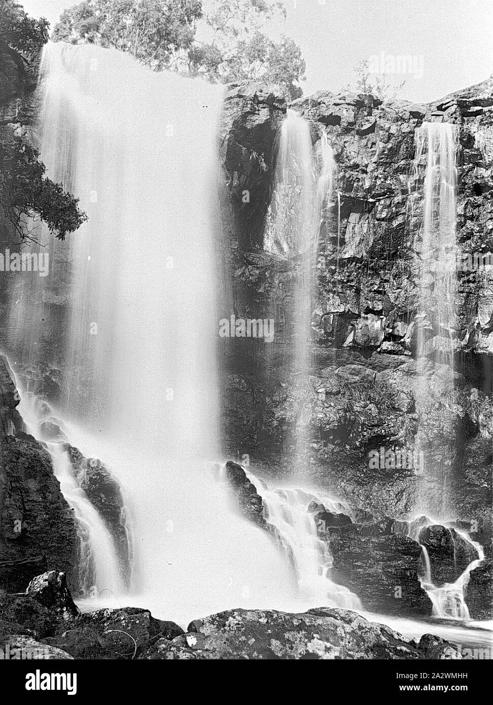 Negative - Lal Lal Falls, Moorabool River, Victoria, 30 Sep 1896, Moorabool Falls Stock Photo