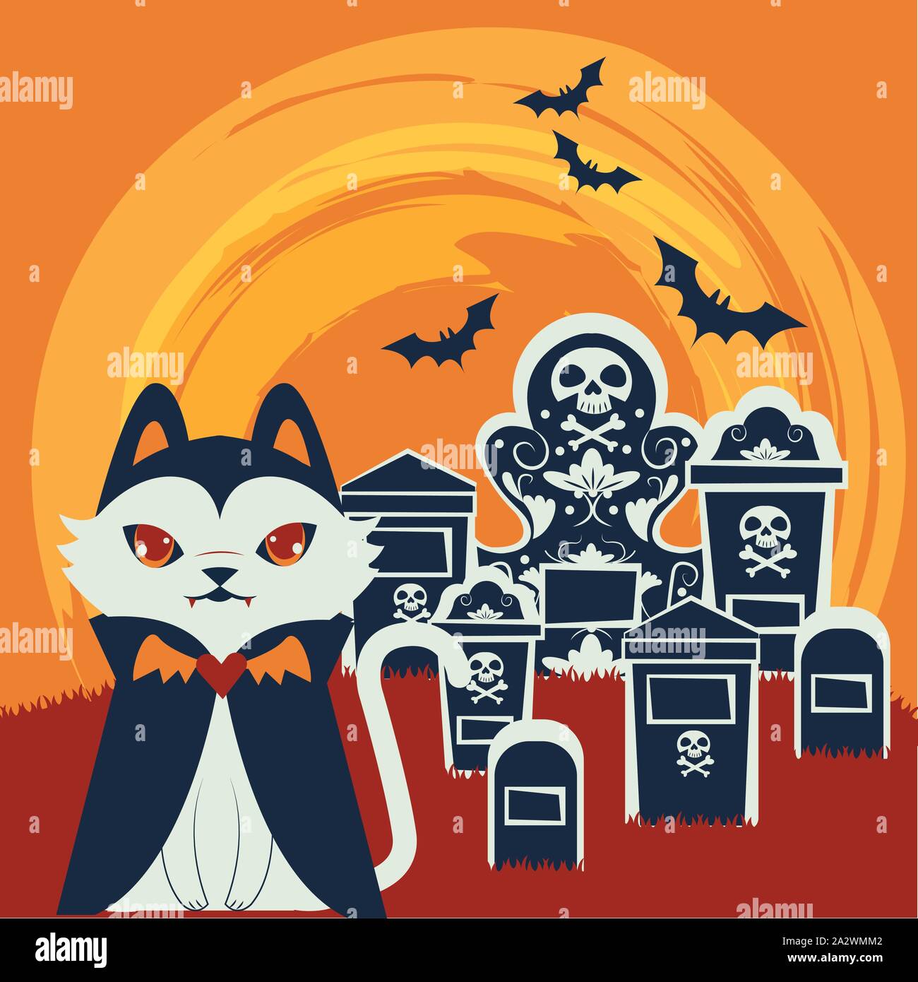 halloween cat disguised of dracula character Stock Vector Image & Art ...