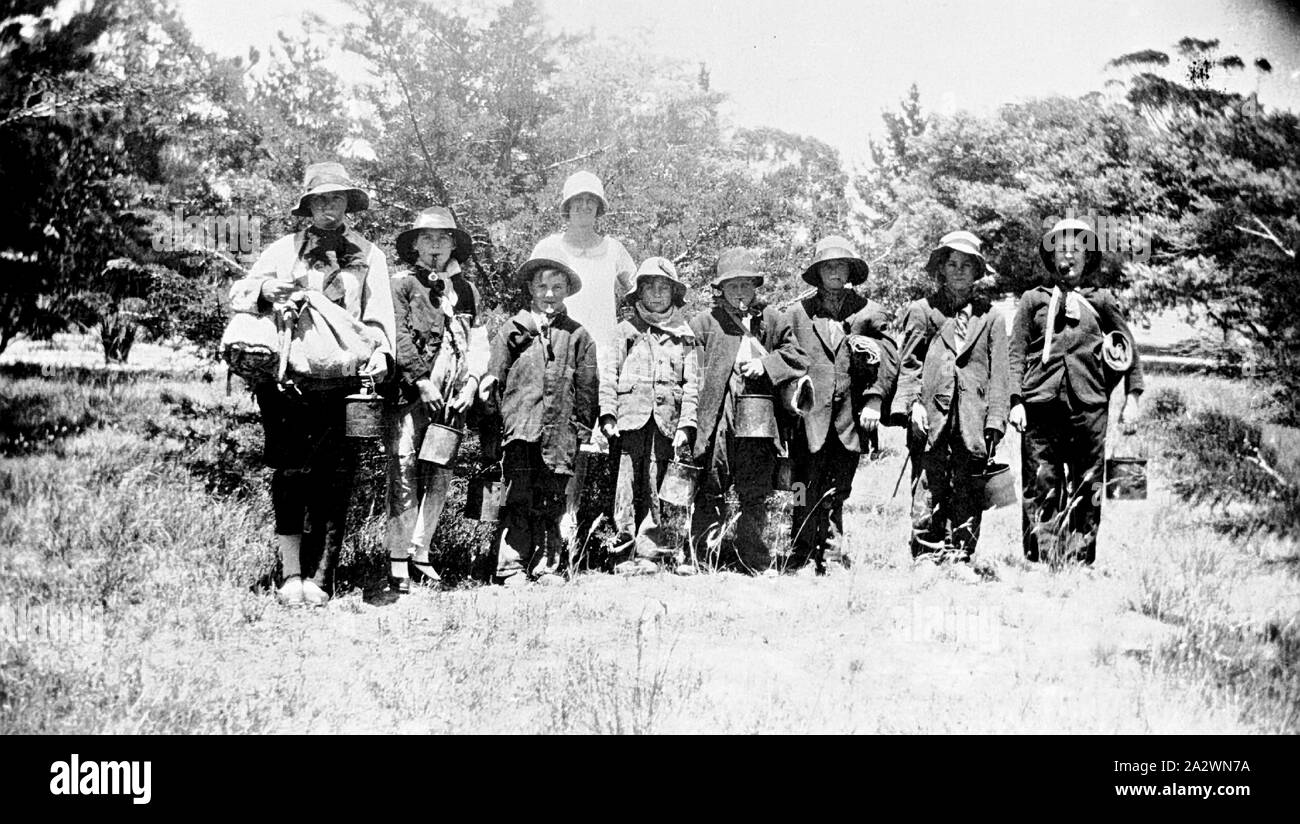 Negative Children at School Dressed as Swagmen, Dereel, Victoria